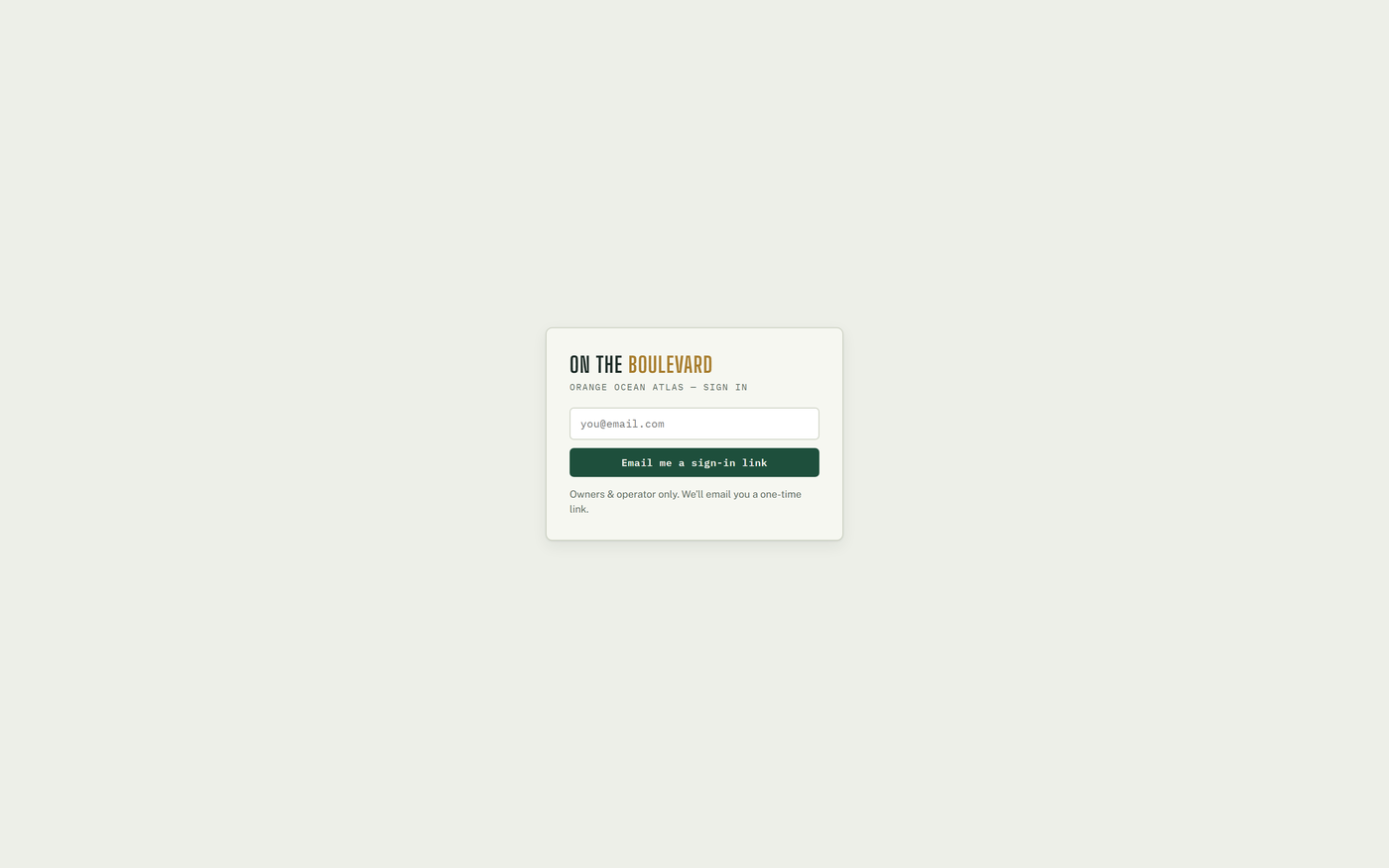 The sign-in screen